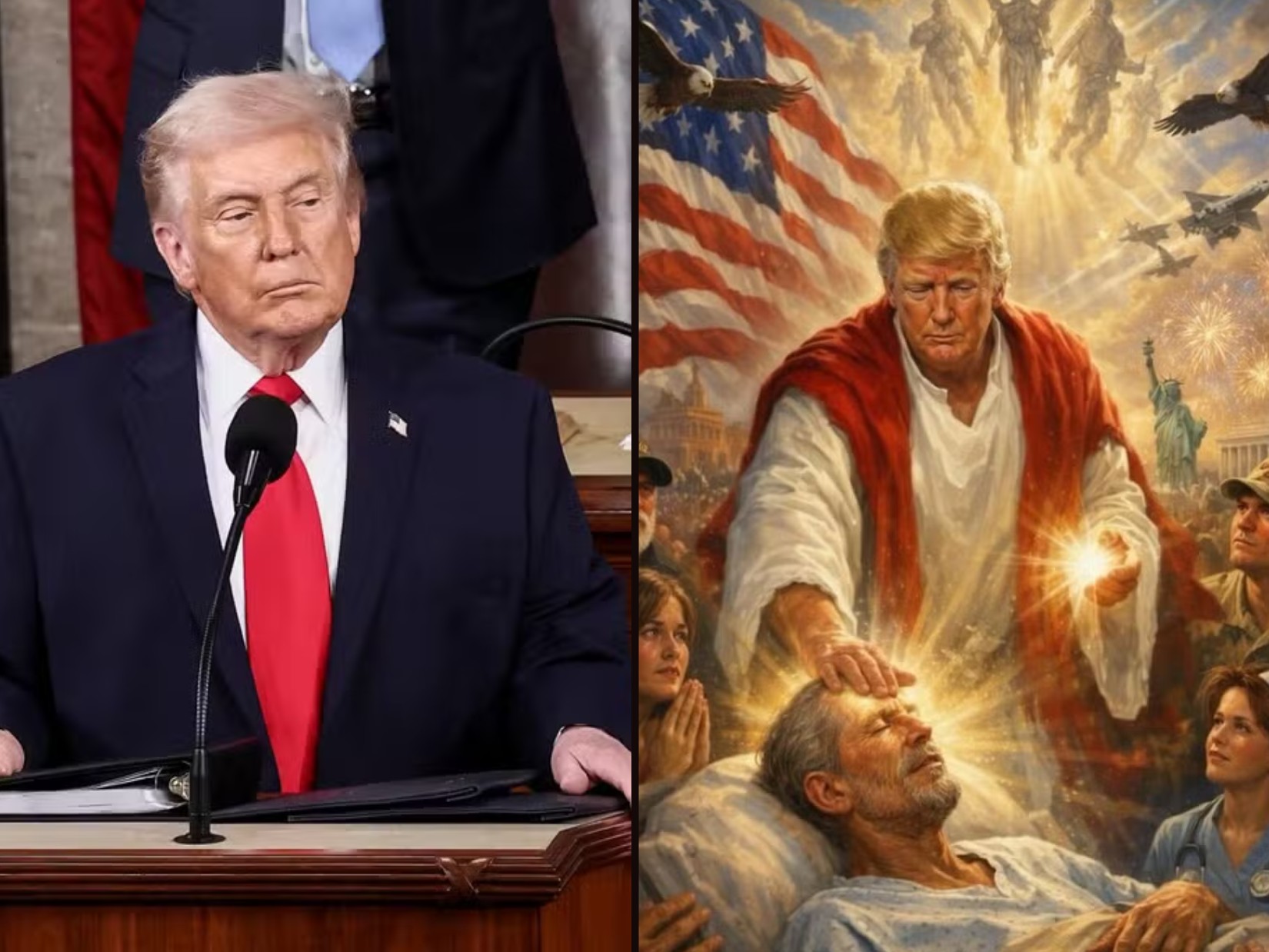 Trump apaga montagem de IA em que ele aparecia como Jesus após críticas