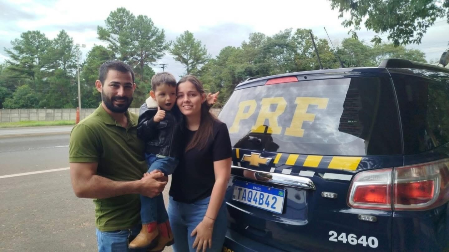PRF salva criança de 3 anos engasgada na BR-277 em Laranjeiras do Sul